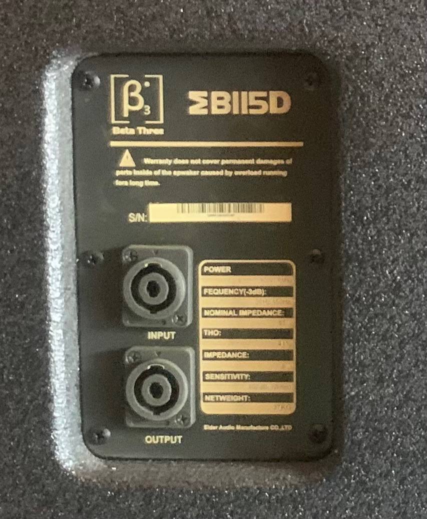 Thông số kỹ thuật của Sub hầm (hơi) bass 40 B3 B115D